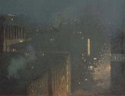 julian alden weir The Bridge Nocturne France oil painting reproduction